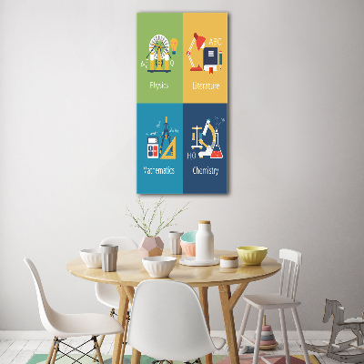 Plexiglasbilder vertikal Schulfächer