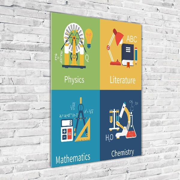 Plexiglasbilder vertikal Schulfächer