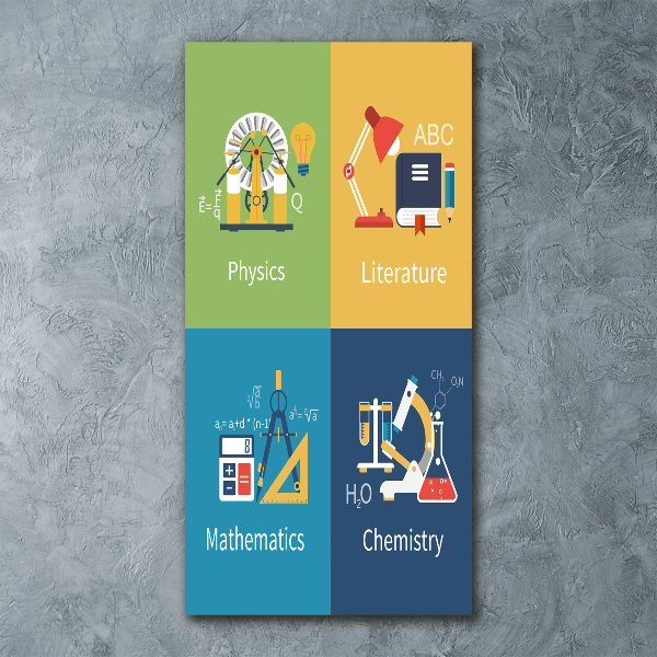 Plexiglasbilder vertikal Schulfächer