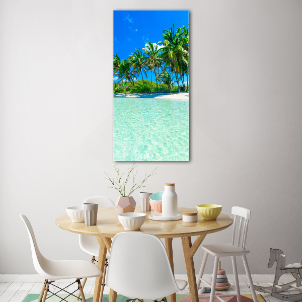 Modernes Acrylbild vertikal Tropischer Strand