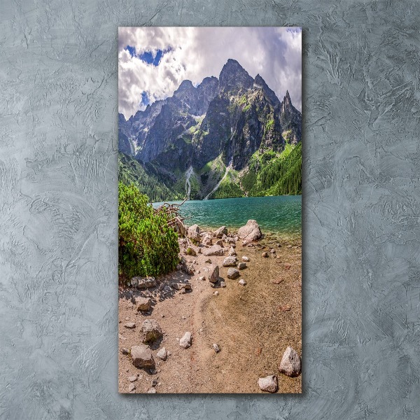 Bild auf Acrylglas vertikal See in den Bergen