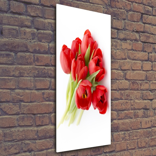 Acrylbild vertikal Rote Tulpen