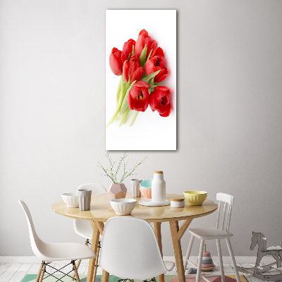 Acrylbild vertikal Rote Tulpen