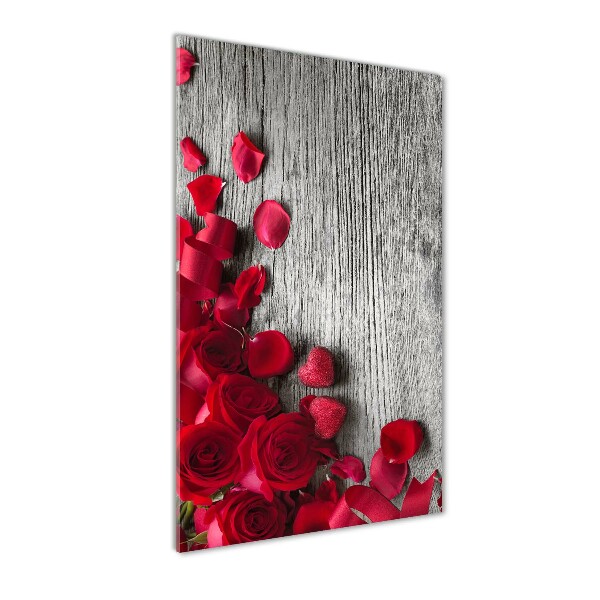 Acrylbild vertikal Rote Rosen