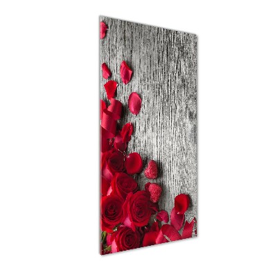 Acrylbild vertikal Rote Rosen
