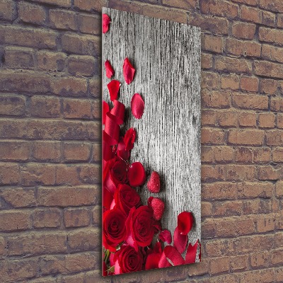 Acrylbild vertikal Rote Rosen