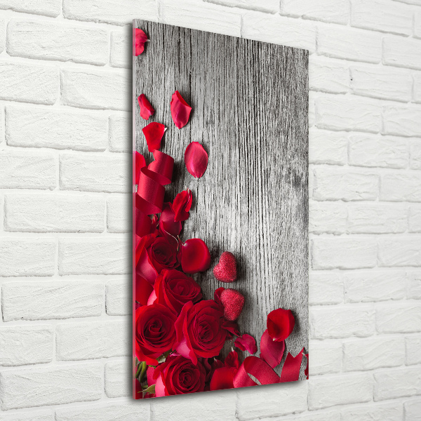 Acrylbild vertikal Rote Rosen