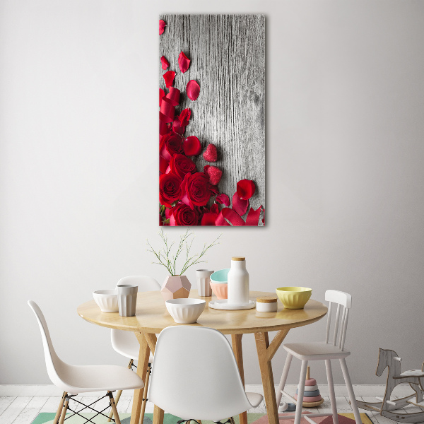 Acrylbild vertikal Rote Rosen