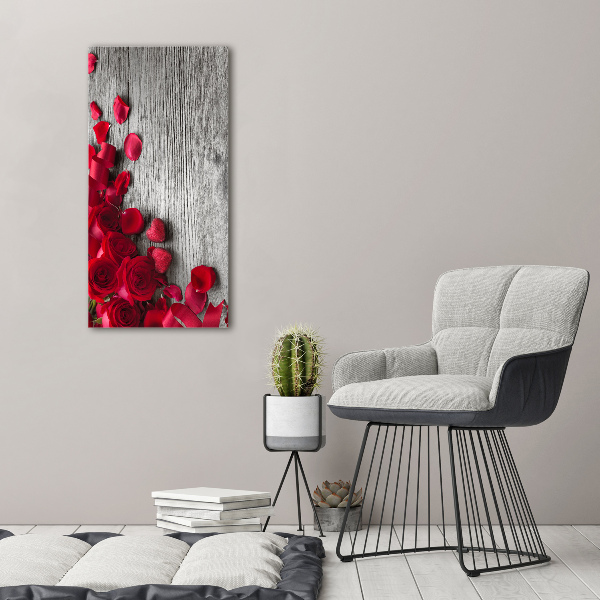 Acrylbild vertikal Rote Rosen