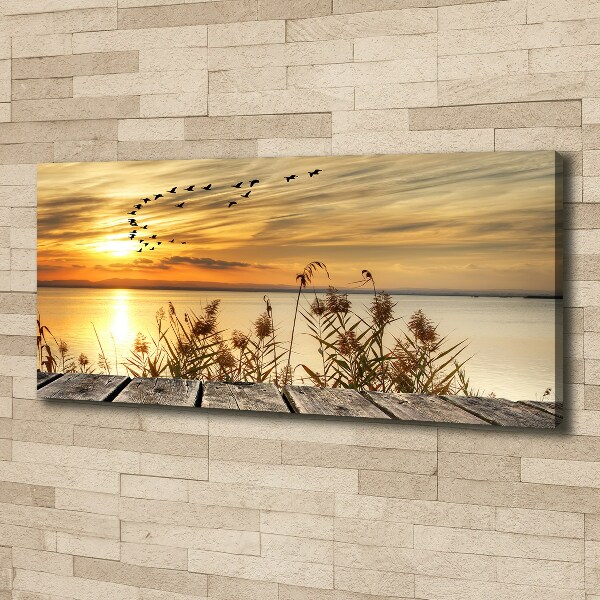 Bild auf leinwand Pier am See