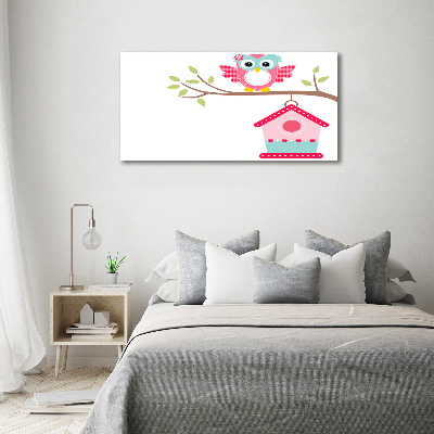 Wandbild Eule auf einem Ast