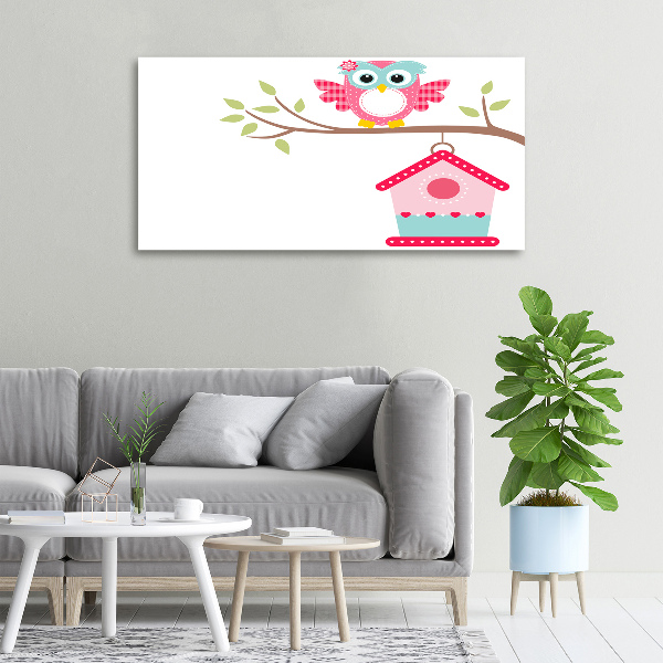 Wandbild Eule auf einem Ast