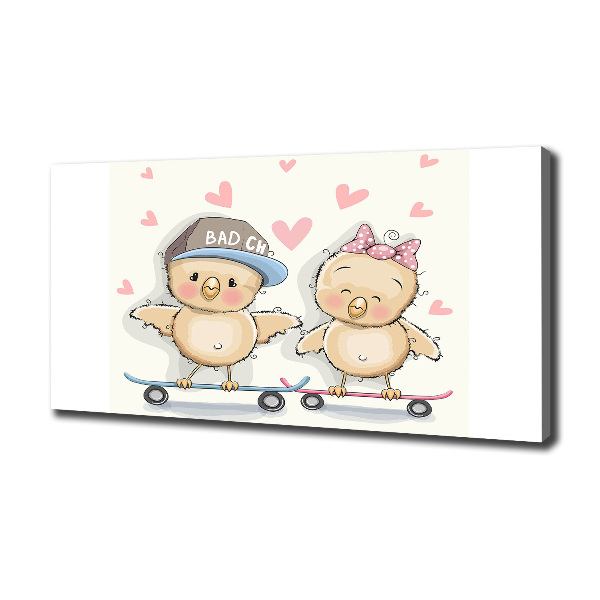 Fotobild Vögel auf einem Skateboard