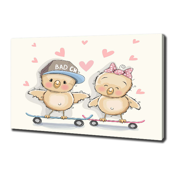 Fotobild Vögel auf einem Skateboard