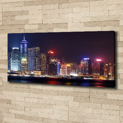 Bild auf leinwand Hongkong bei Nacht