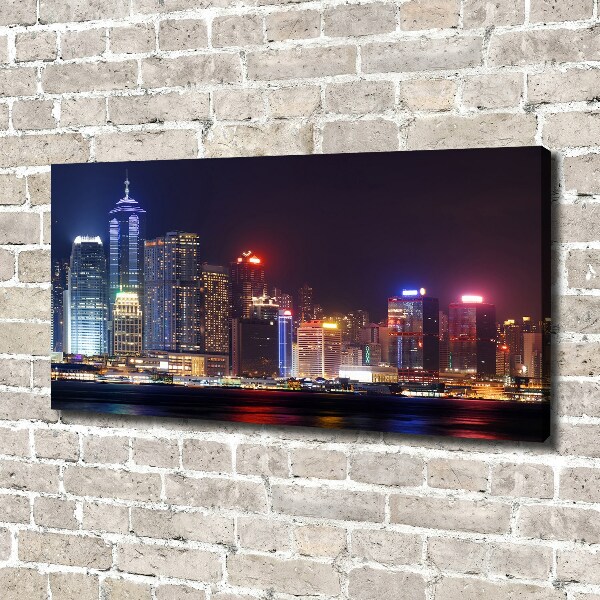Bild auf leinwand Hongkong bei Nacht