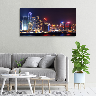 Bild auf leinwand Hongkong bei Nacht