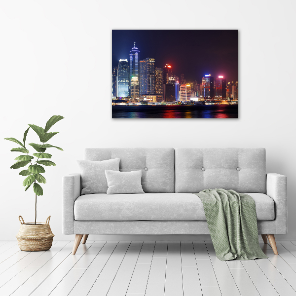 Bild auf leinwand Hongkong bei Nacht