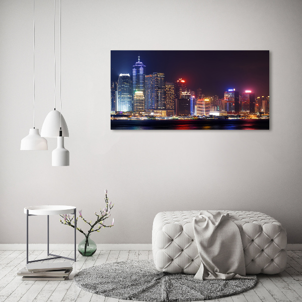 Bild auf leinwand Hongkong bei Nacht