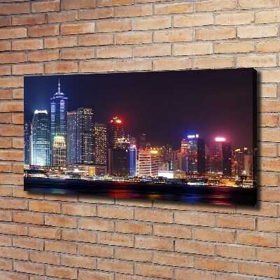 Bild auf leinwand Hongkong bei Nacht