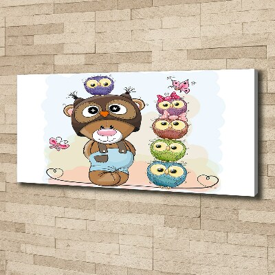 Bild auf leinwand Teddybär und Eulen
