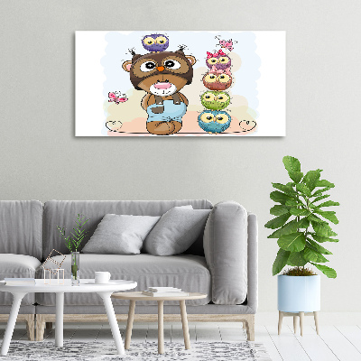Bild auf leinwand Teddybär und Eulen