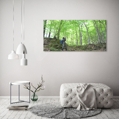 Fotobild Ornithologe im Wald
