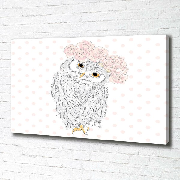 Wandbild Eule im Kranz