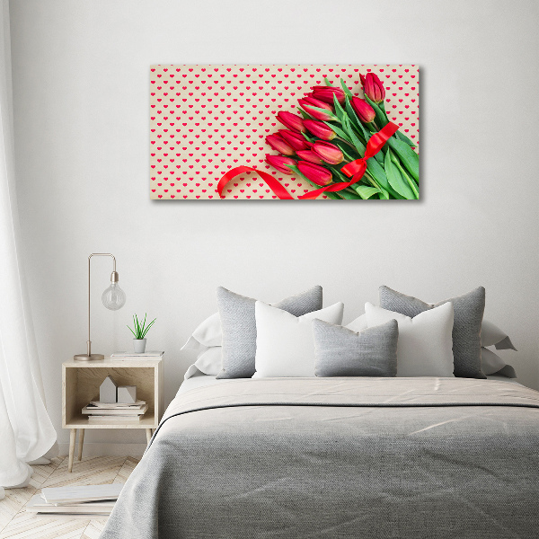 Bild auf leinwand Herzförmige Tulpen