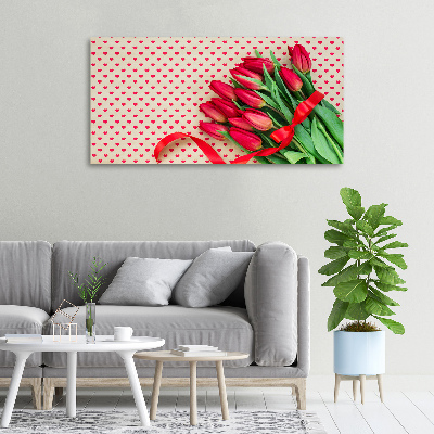 Bild auf leinwand Herzförmige Tulpen