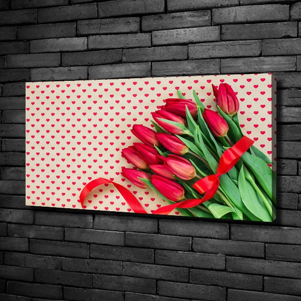 Bild auf leinwand Herzförmige Tulpen
