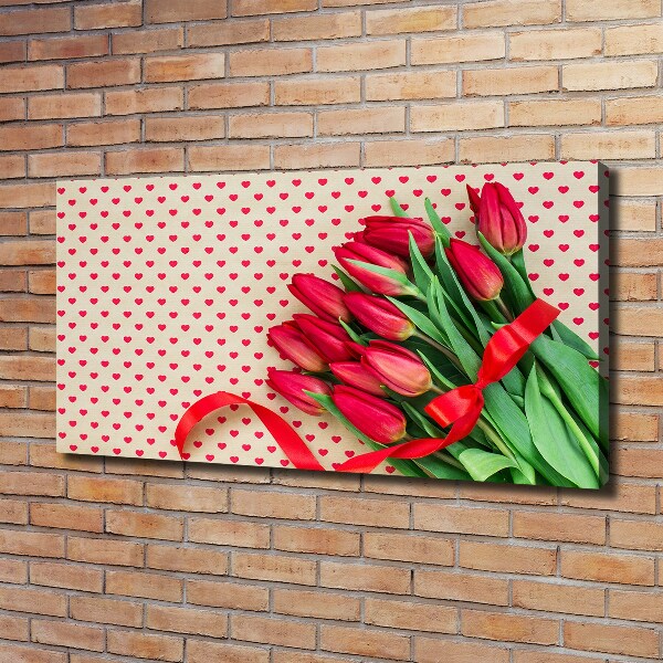 Bild auf leinwand Herzförmige Tulpen