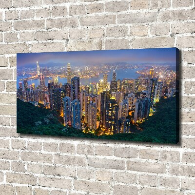 Wandbild Hongkong bei Nacht