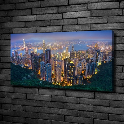 Wandbild Hongkong bei Nacht