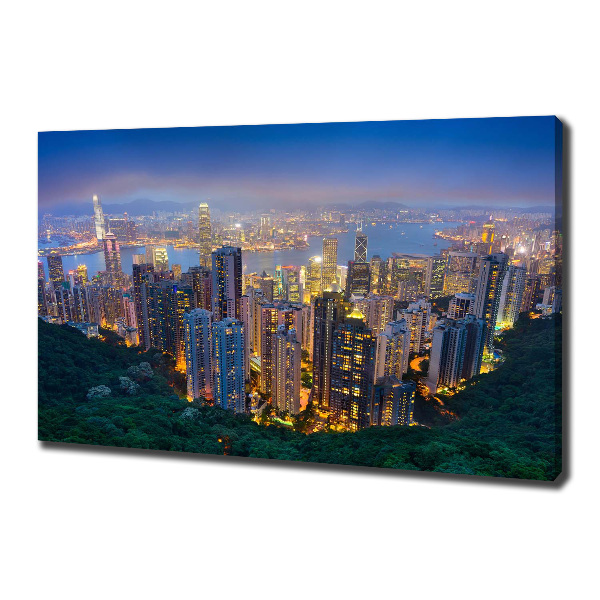 Wandbild Hongkong bei Nacht