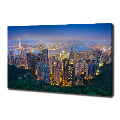 Wandbild Hongkong bei Nacht