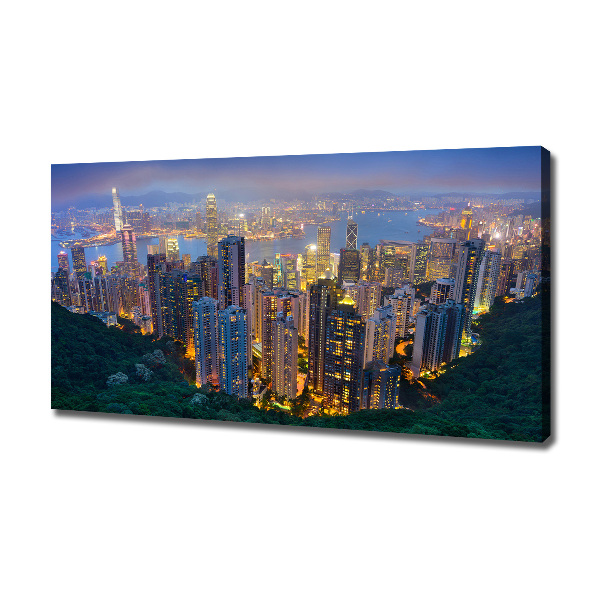 Wandbild Hongkong bei Nacht