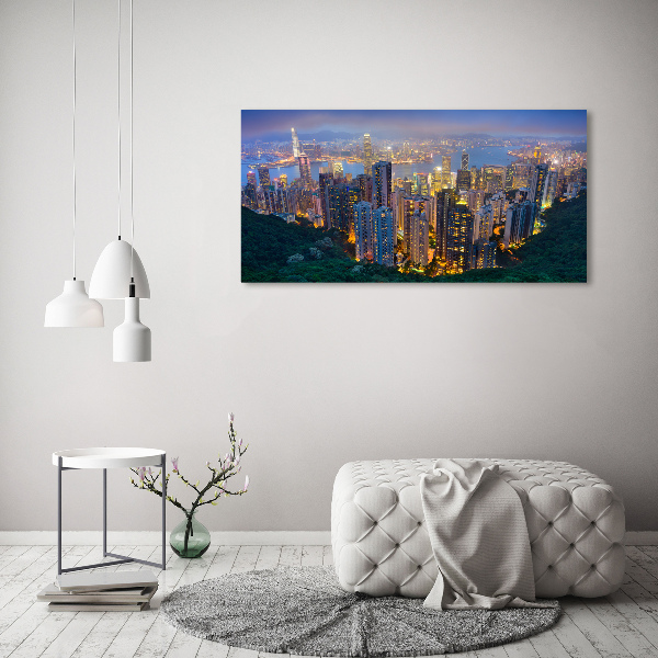 Wandbild Hongkong bei Nacht