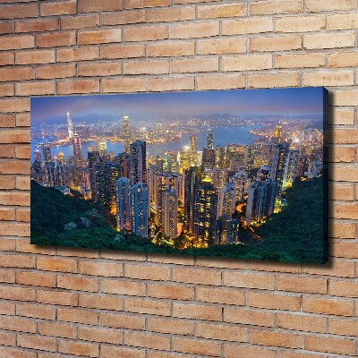 Wandbild Hongkong bei Nacht