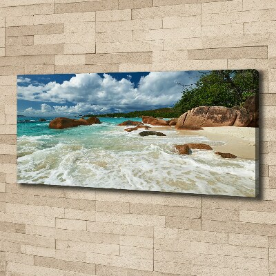 Bild auf leinwand Strand der Seychellen