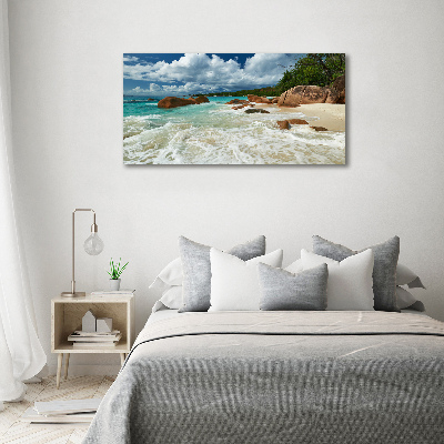 Bild auf leinwand Strand der Seychellen
