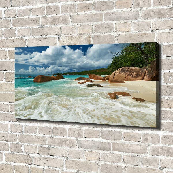 Bild auf leinwand Strand der Seychellen