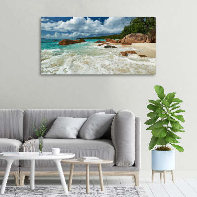Bild auf leinwand Strand der Seychellen