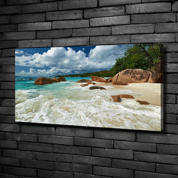 Bild auf leinwand Strand der Seychellen