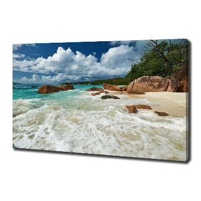 Bild auf leinwand Strand der Seychellen