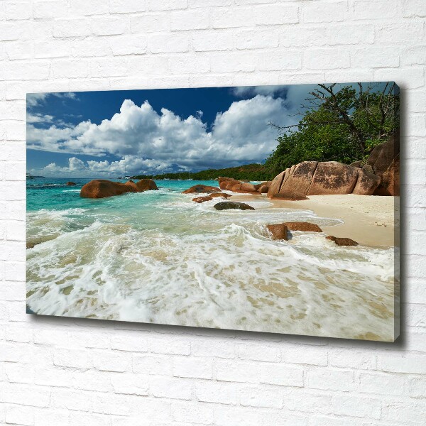 Bild auf leinwand Strand der Seychellen