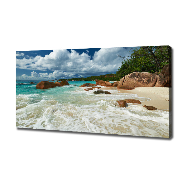 Bild auf leinwand Strand der Seychellen
