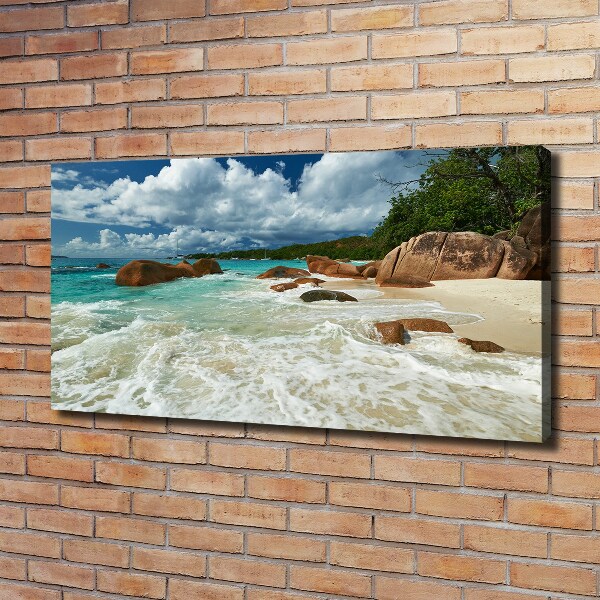 Bild auf leinwand Strand der Seychellen