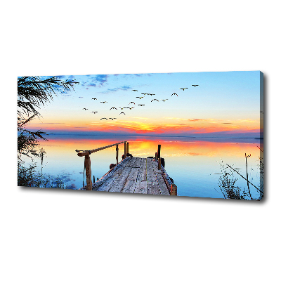 Bild auf leinwand Pier am See