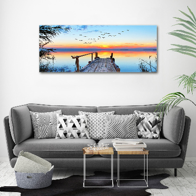 Bild auf leinwand Pier am See